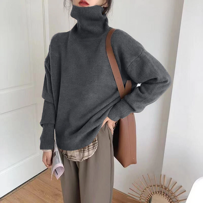 Jersey de cuello alto de punto suave para mujer | Ideal para otoño/invierno