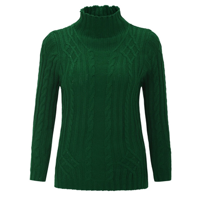 Jersey de cuello alto de punto trenzado suave para mujer | Ideal para otoño/invierno