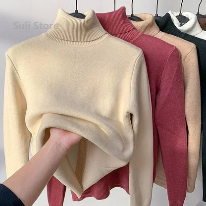 Jersey de cuello alto de polar suave para mujer | Ideal para otoño/invierno