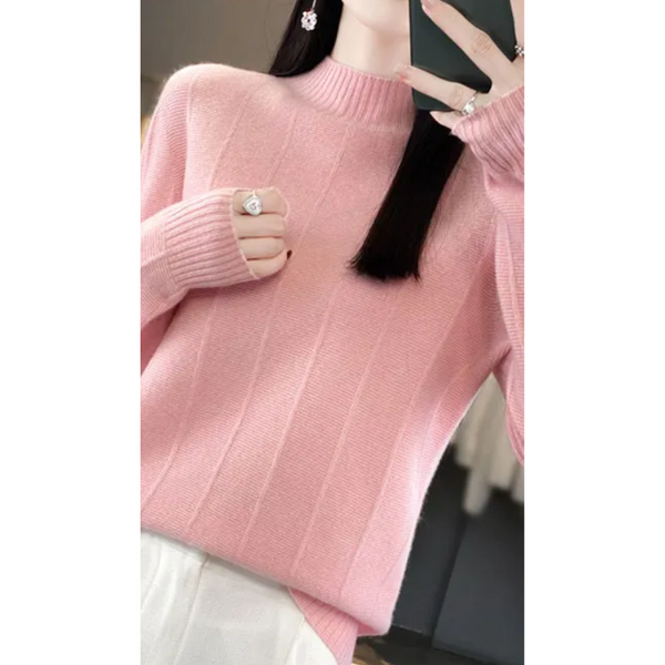 Suéter de cuello alto para mujer, resistente al viento y con forro | Ideal para otoño/invierno
