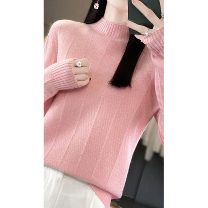 Suéter de cuello alto para mujer, resistente al viento y con forro | Ideal para otoño/invierno