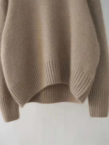 Jersey informal de punto suave con cuello alto para mujer | Ideal para otoño/invierno