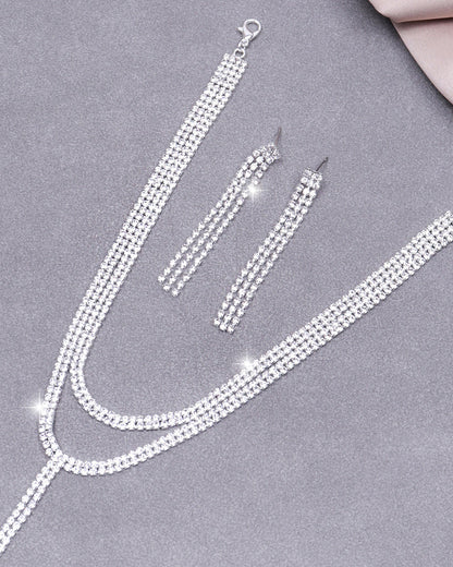 Water Drop Necklace Evening Accessory Two-Piece Set