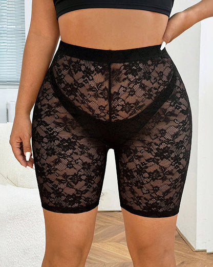 Lace Hip-Lifting Stretch Leggings
