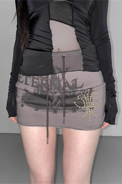 Versatile High Waist Rivet Skirt