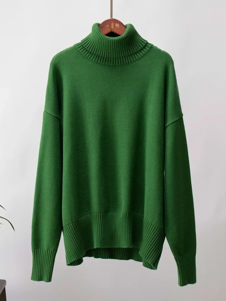 Jersey de cuello alto transpirable de gran tamaño para mujer | Ideal para otoño/invierno