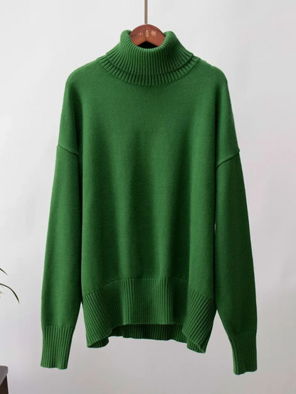 Jersey de cuello alto transpirable de gran tamaño para mujer | Ideal para otoño/invierno