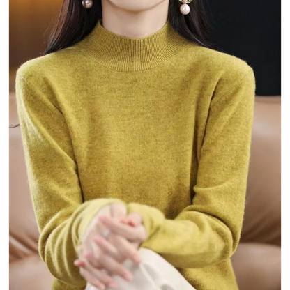 Jersey informal de cuello alto con estampado de cuadros para mujer | Ideal para otoño/invierno