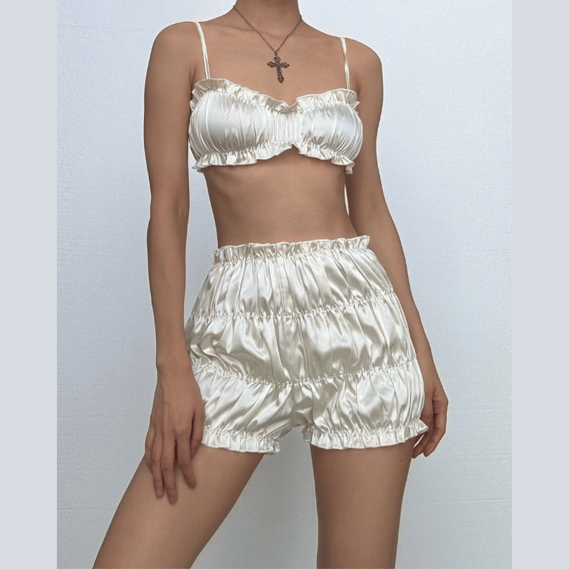 Smocked ruched solid cami pant set  | Festival Outfits Women