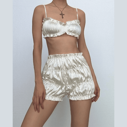 Smocked ruched solid cami pant set  | Festival Outfits Women