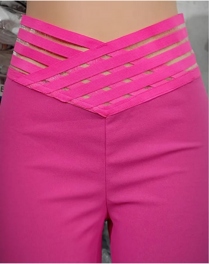 Women's Office Style High Waisted Wide Leg Flared Trousers | Ideal for All Seasons