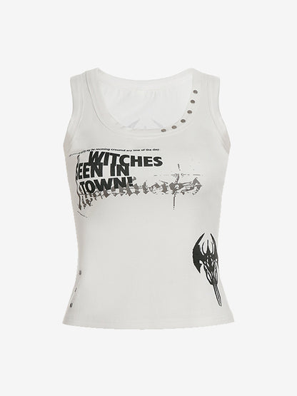 Retro Punk Rock Halter Cami Top