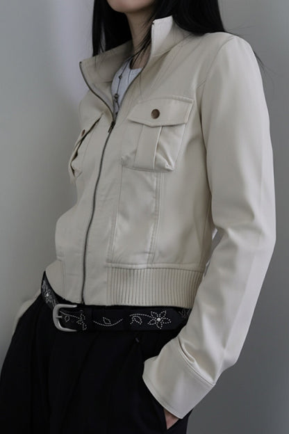 Tailored Waist Utility Zip Jacket