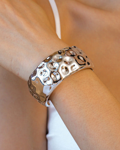 Wide Metal Geometric Bracelet