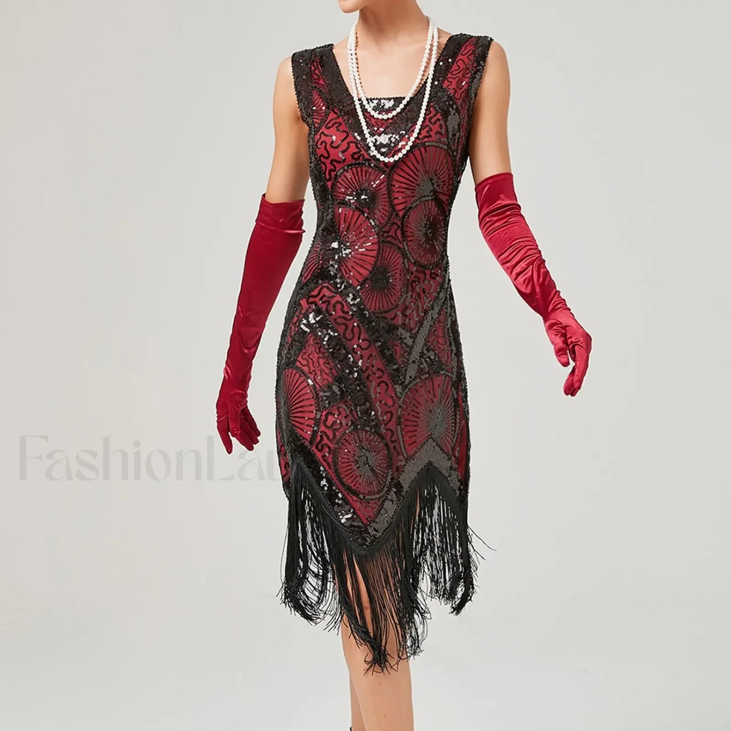 1920s Vintage Flapper Great Gatsby Party V-Neck Sleeveless Sequin Beaded Tassel Sun Vestidos Prom Dress