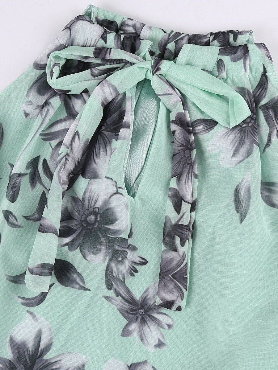 Halter Vacation Printed Maxi Dresses