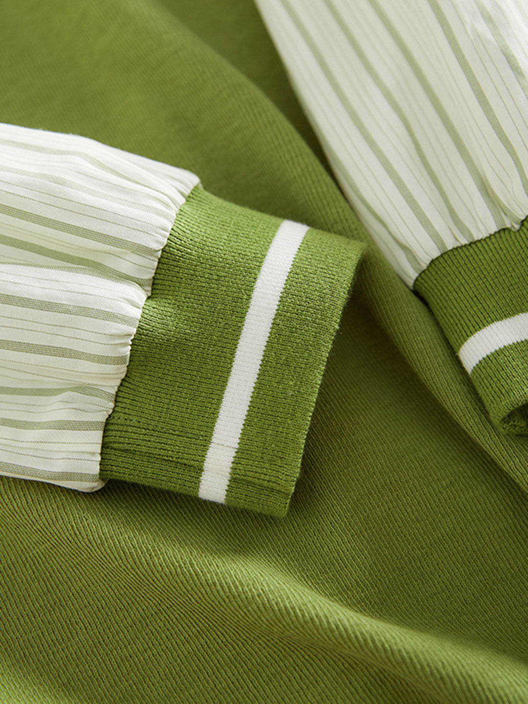 Mia Classic Striped Chiffon Two-Piece Sweatshirt Top