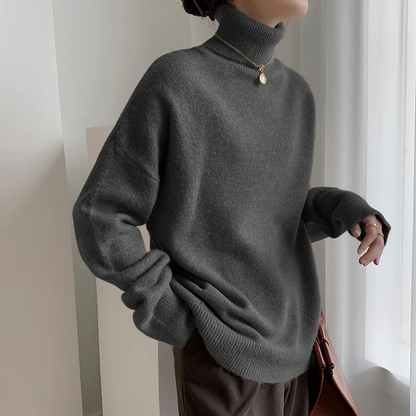 Jersey de cuello alto de punto suave para mujer | Ideal para otoño/invierno