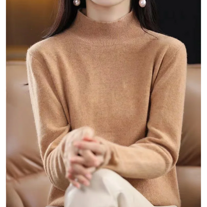 Jersey informal de cuello alto con estampado de cuadros para mujer | Ideal para otoño/invierno