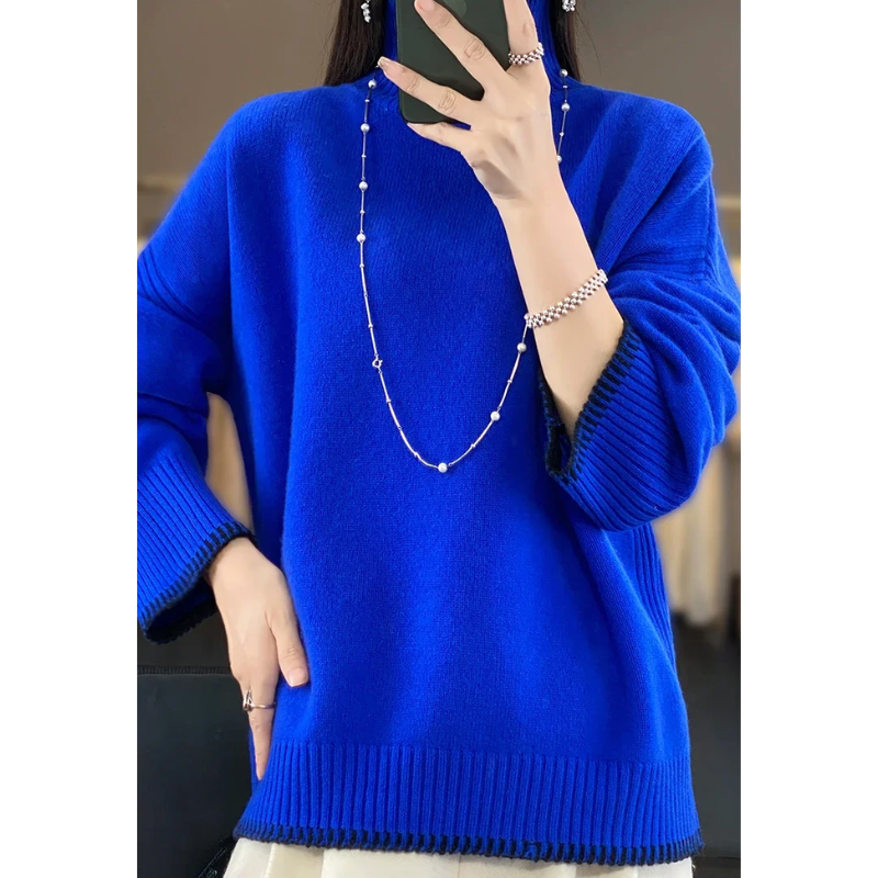 Jersey de punto suave y holgado para mujer, fácil de usar | Ideal para otoño/invierno