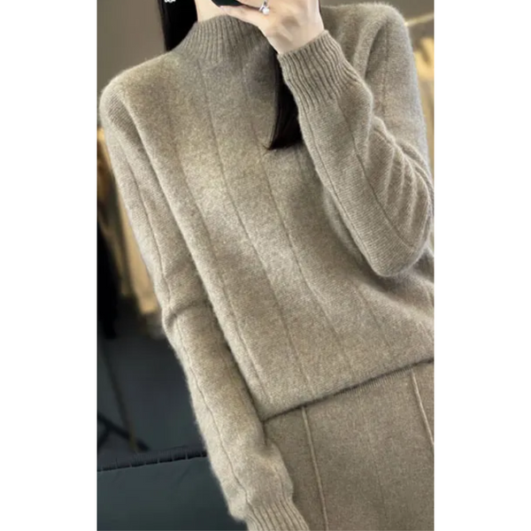 Suéter de cuello alto para mujer, resistente al viento y con forro | Ideal para otoño/invierno