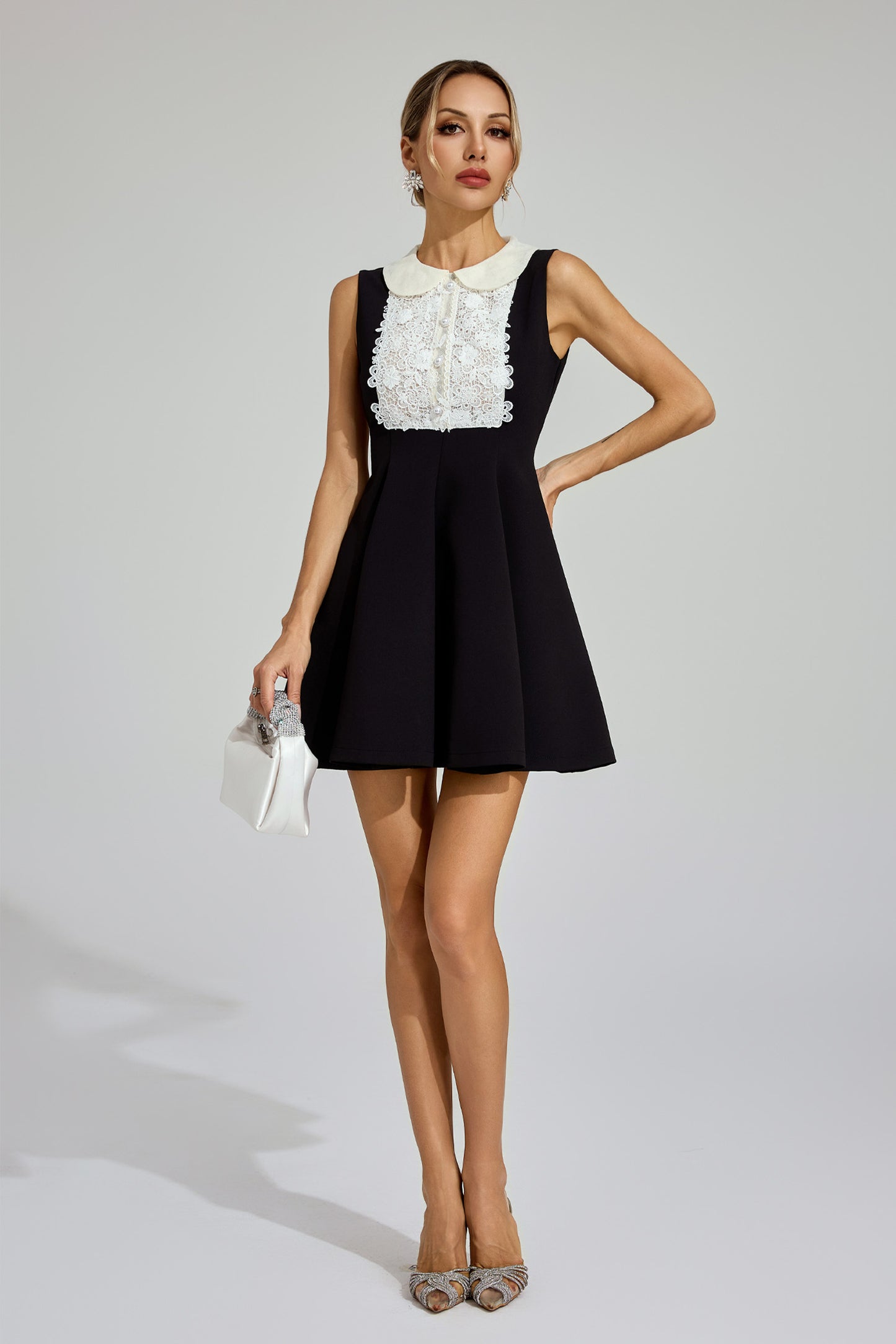 Gavin Black Lace Sleeveless Mini Dress