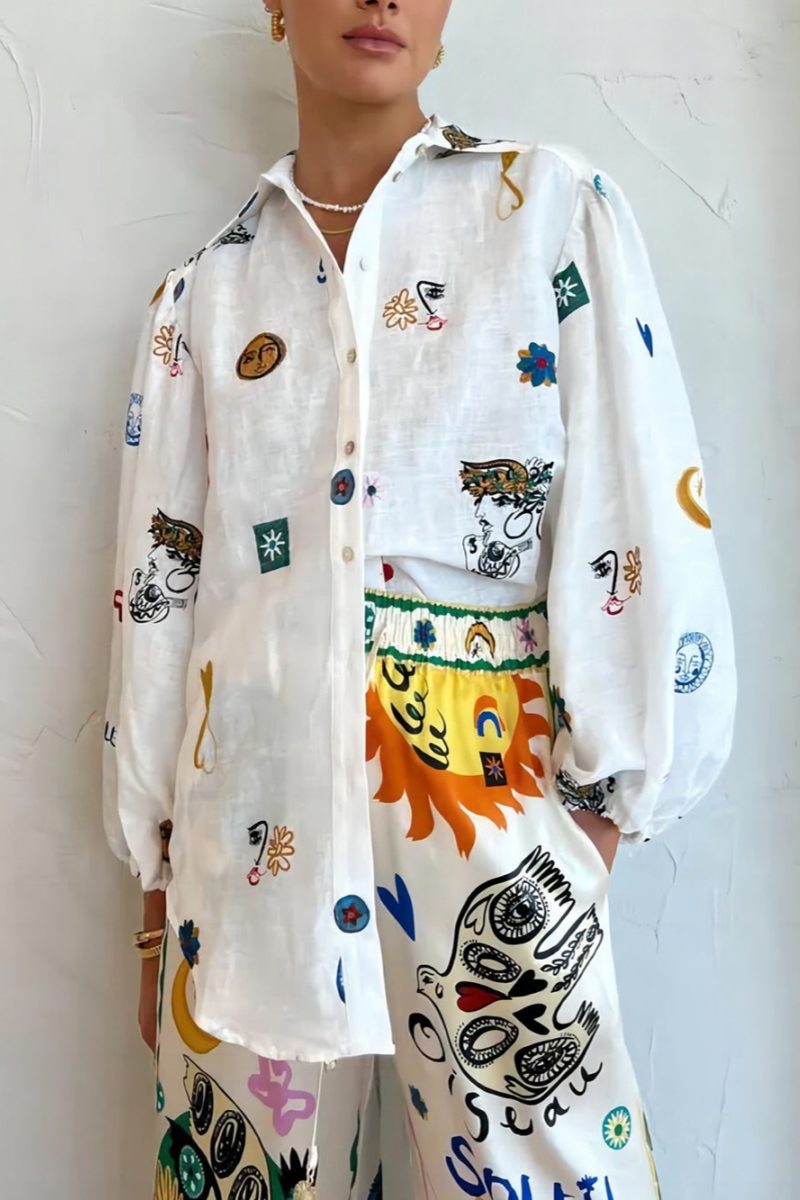 Camisa de manga farol con grafiti personalizado