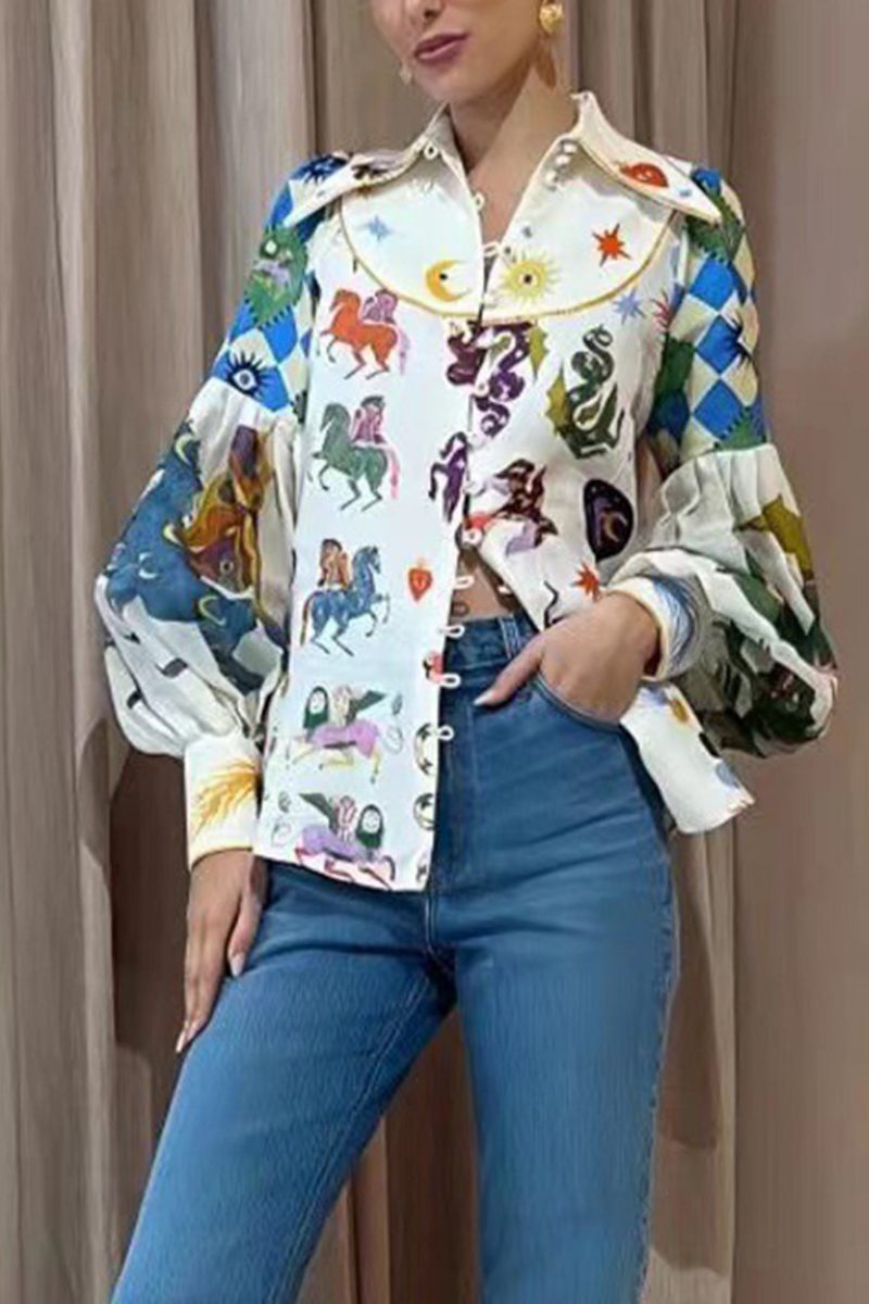 Camisa elegante con mangas globo