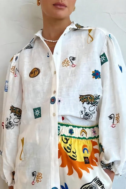 Camisa de manga farol con grafiti personalizado