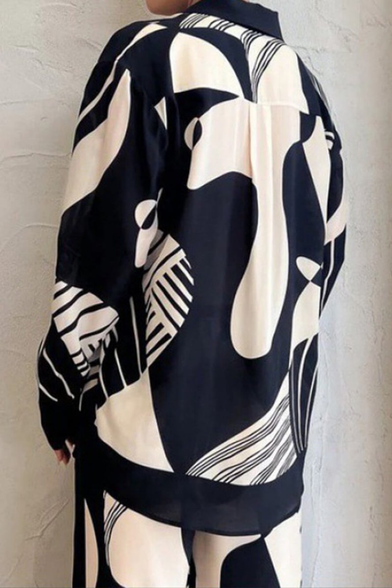 Conjunto de pantalones anchos y holgados con estampado de grafiti de moda