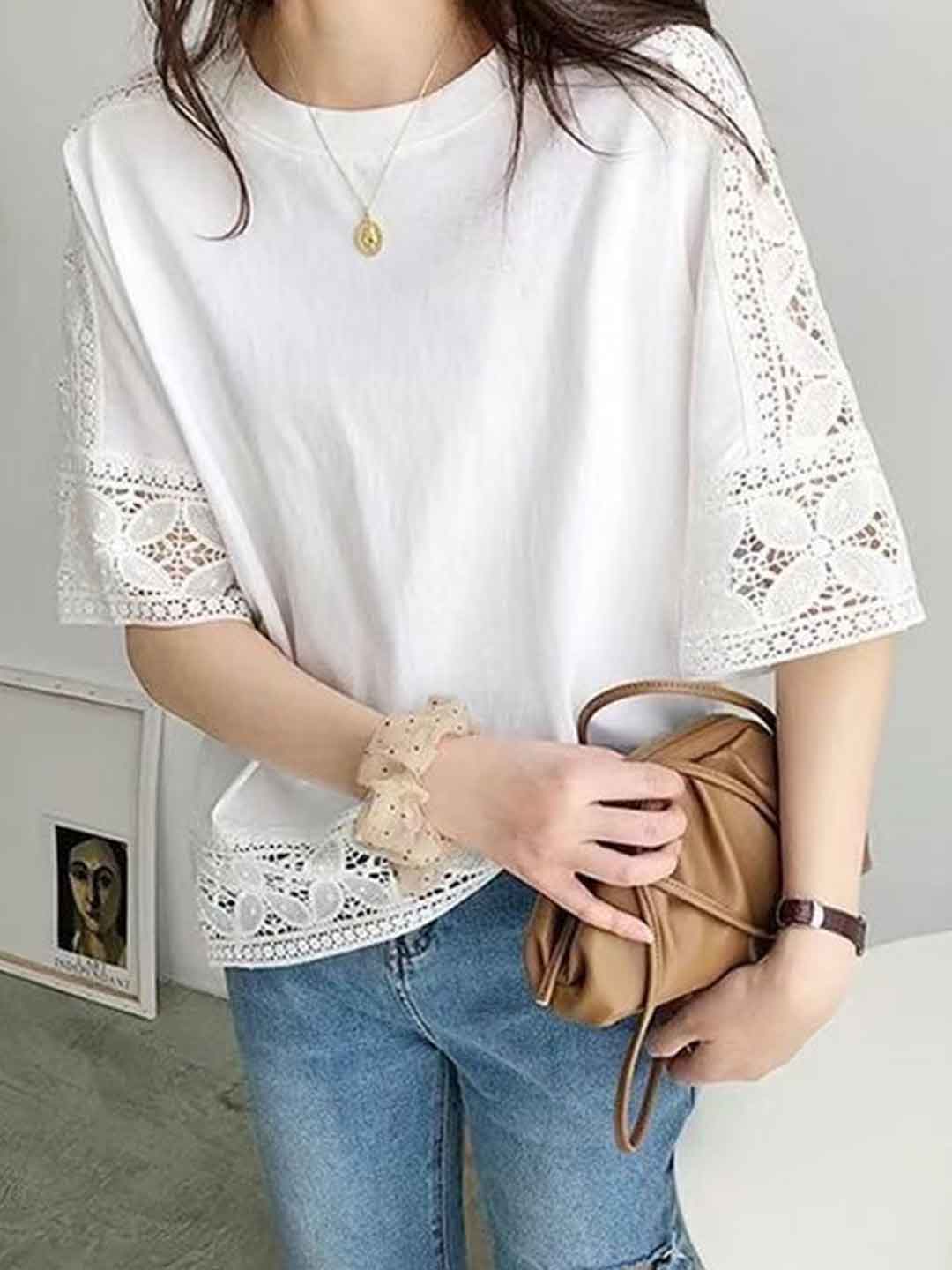 Kaitlyn Loose Crew Neck Solid Color Top
