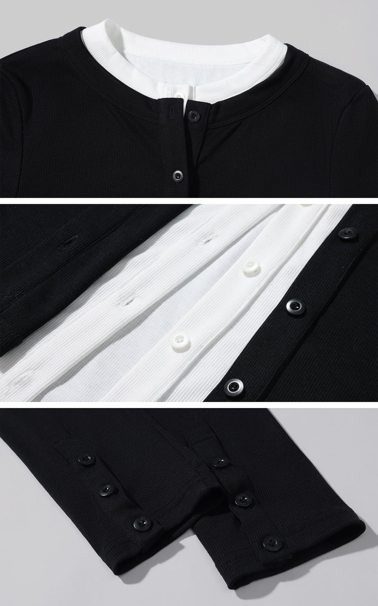 Layered V-Neck Long Sleeve Top