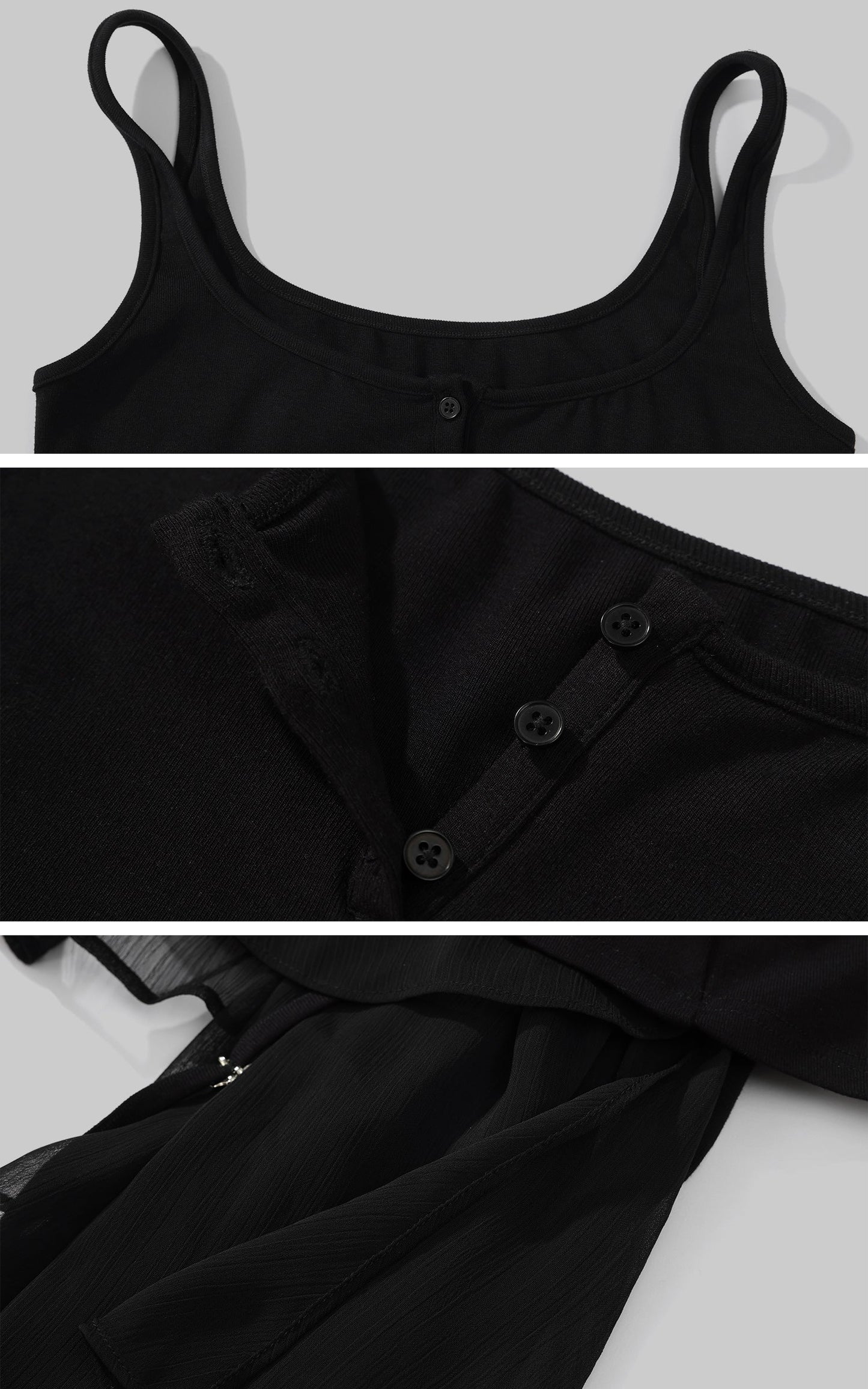 Layered Mesh Hem Dress with Raw Draping