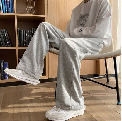 Loose Solid Color Straight Men Sweatpants