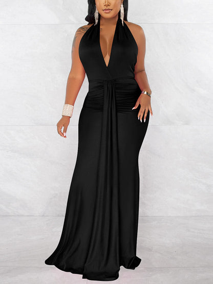 Halter Ruched Dress