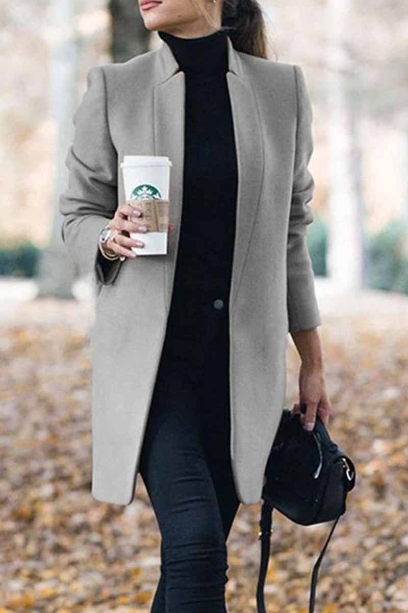 Elegant And Stylish Commuter Stand Collar Coat(6 Colors)
