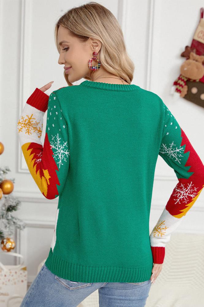 SUÉTER DE PUNTO CON TRINEO DE PAPÁ NOEL Y RENO 