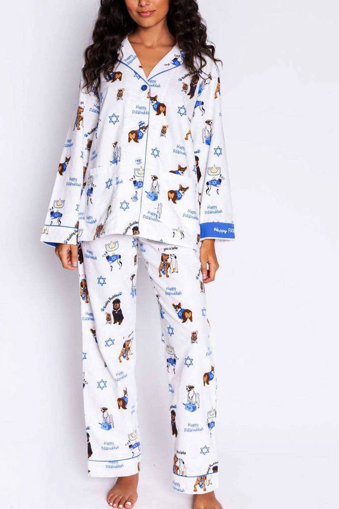 Lindo conjunto de pijama con estampado de perro