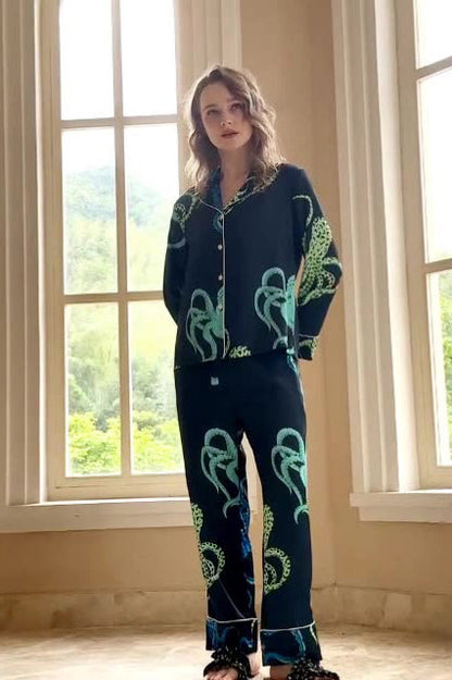 Conjunto de pijama con estampado de pulpo