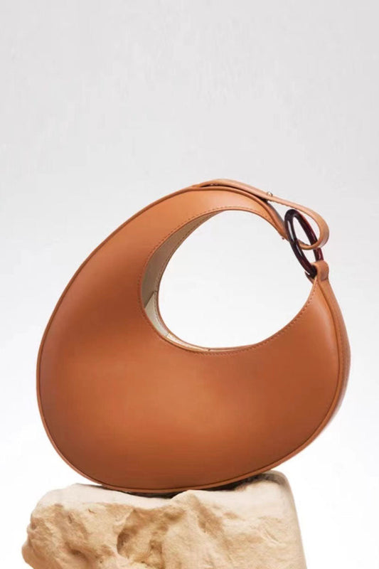 Bolso de hombro estilo hobo en forma de media luna con diseño de nicho italiano