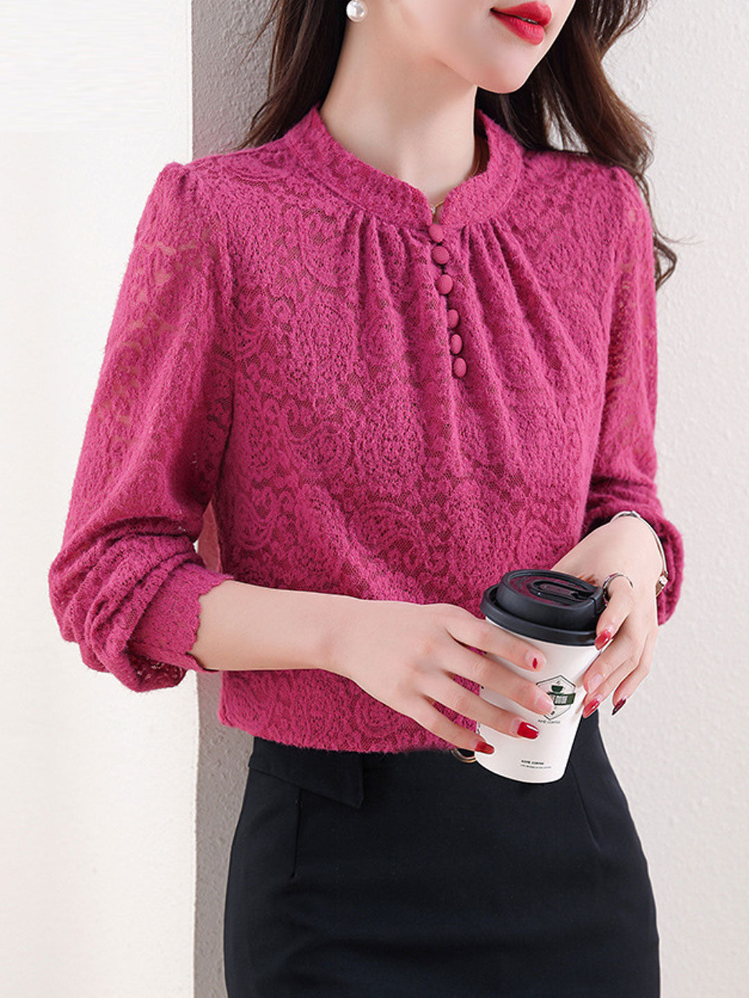 Paige Vintage Button Lace Top