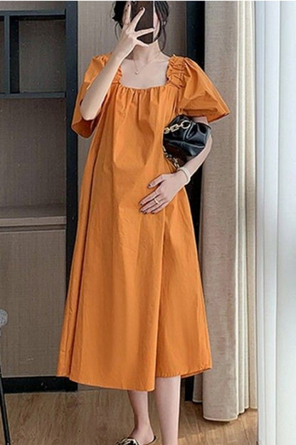 Short Puff Sleeve Elegant Summer Dress