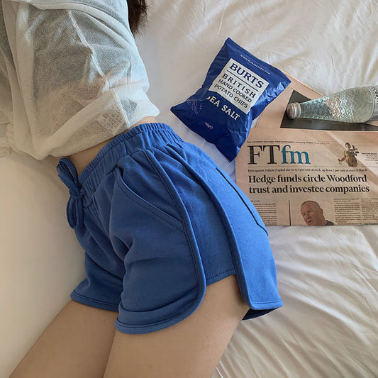 Solid Colors Casual Shorts Pants