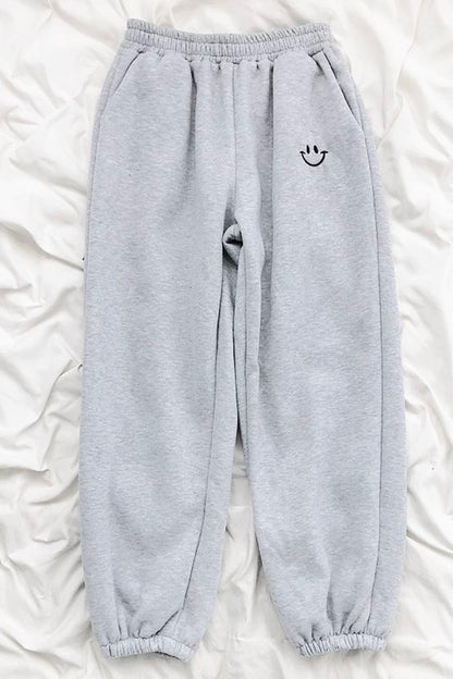 Casual Smile Emoticon Jogger Sweatpants