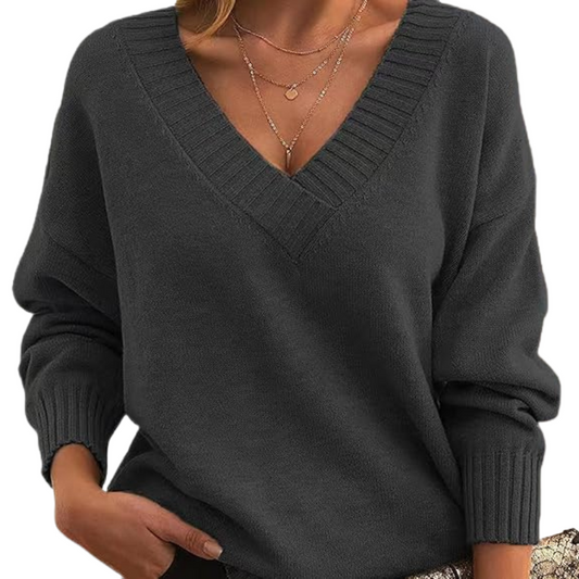 Suéter elegante con cuello en V | Ideal para el día a día