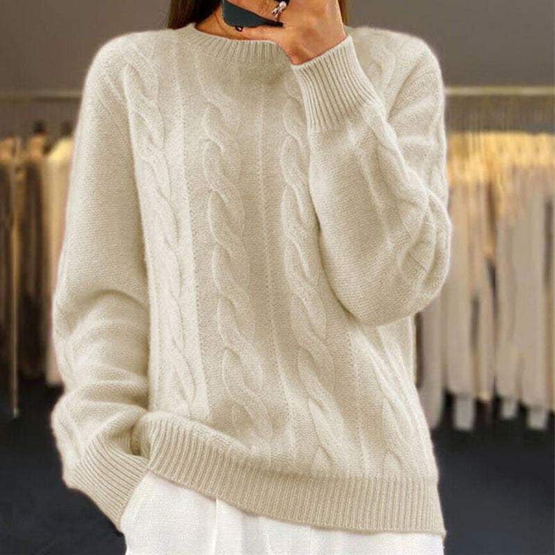 Elegante jersey de punto trenzado para mujer | Ideal para otoño/invierno