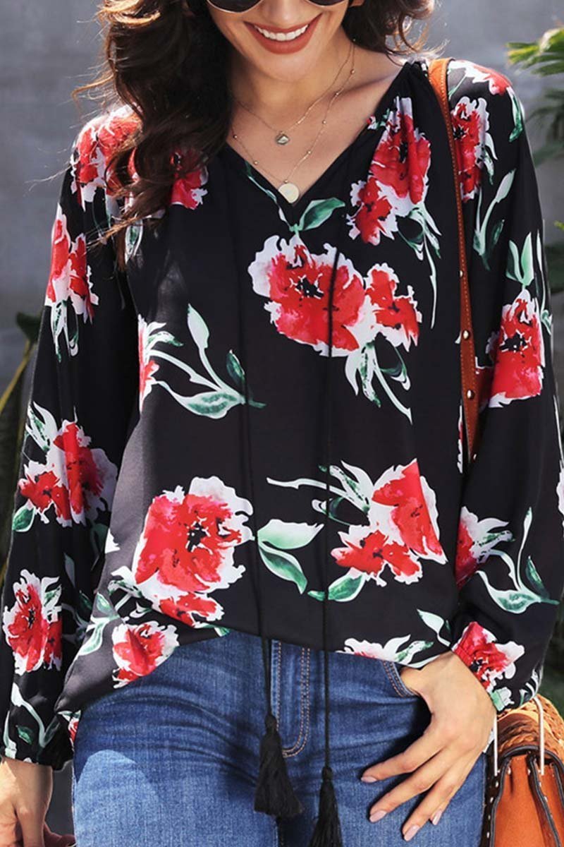 Floral Printed Chiffon Tops