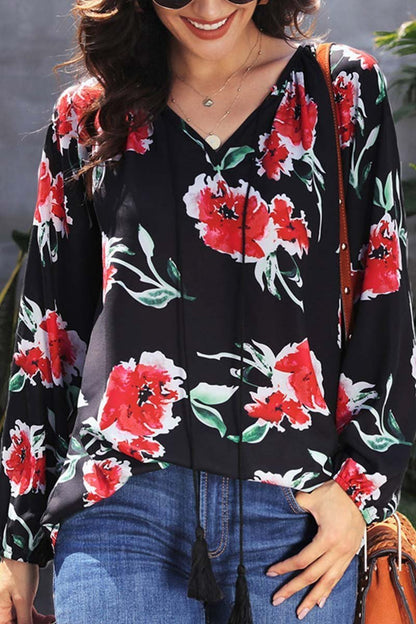 Floral Printed Chiffon Tops