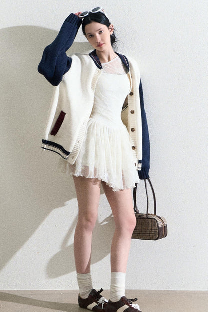 Varsity-Style Cardigan Jacket