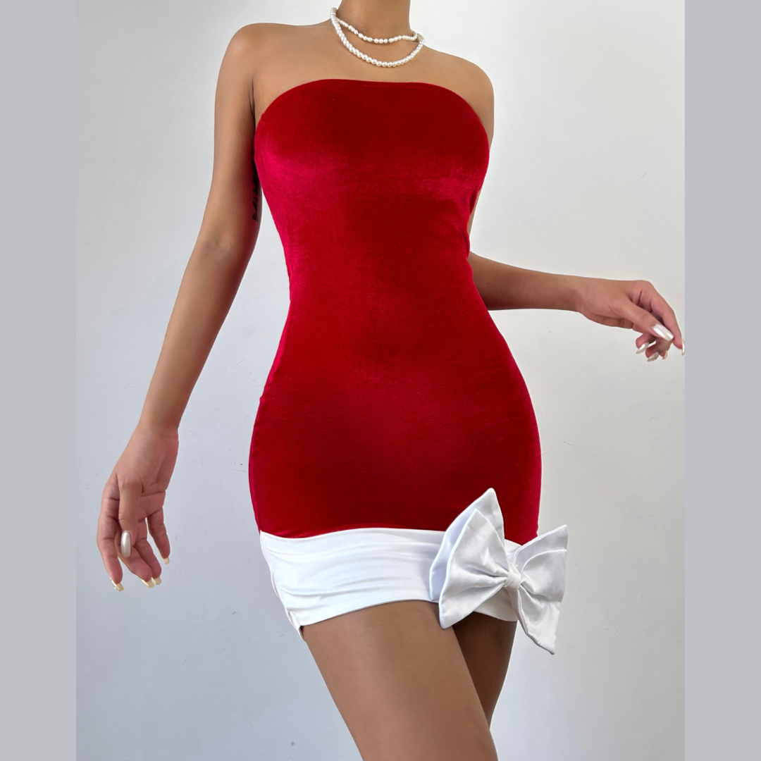 Bowknot backless tube mini dress  | Festival Outfits Women
